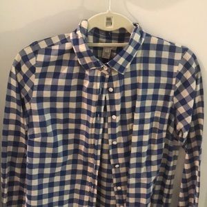 J.Crew Blue and White gingham button up